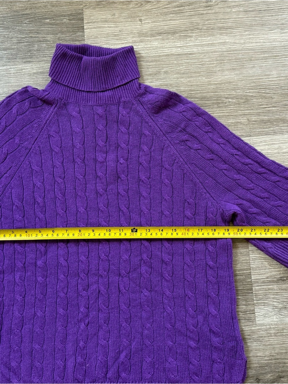 Lauren Ralph Lauren Purple Cable Knit Turtleneck XS - Picture 5 of 6